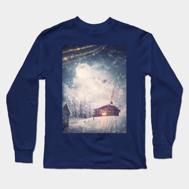 Christmas Eve scene Long Sleeve T-Shirt by psychoshadow